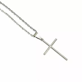 Corrente aço Inoxidável Fina Cruz - Prata