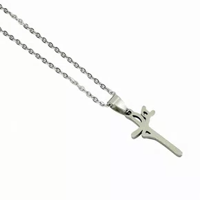 Corrente aço Inoxidável Fina Fé - Prata