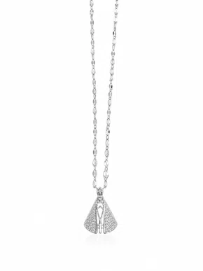 Corrente aço Inoxidável Fina Nossa Senhora Aparecida com Strass - Prata