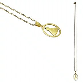 Corrente aço Inoxidável Fina Redonda Nossa Senhora Aparecida- Dourada