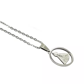 Corrente aço Inoxidável Fina Redonda Nossa Senhora Aparecida - Prata