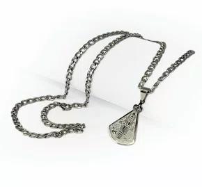 Corrente aço Inoxidável Grossa Nossa Senhora Aparecida - Prata