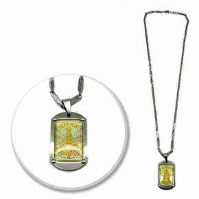 Corrente aço Inoxidável Grossa Prata Gomo Nossa Senhora Aparecida