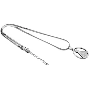 Corrente aço Inoxidável Grossa Prata Laminada Redonda Nossa Senhora Aparecida