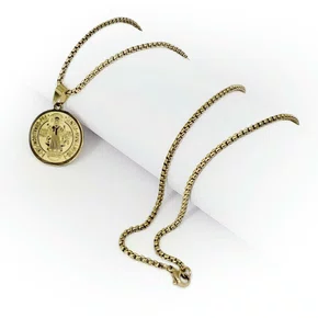 Corrente aço Inoxidável Grossa São Bento- Dourada