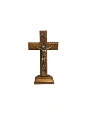 Crucifixo De Madeira São Bento - 8CM