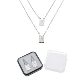 Escapulário de Aço Inoxidável Caixinha Prata Nossa Senhora Aparecida