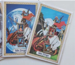 Escapulário de Aço Inoxidável São Jorge Cartela - 6 Unidades