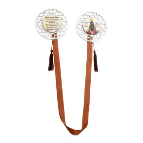 Escapulário de Porta Redondo Nossa Senhora Aparecida - Branco