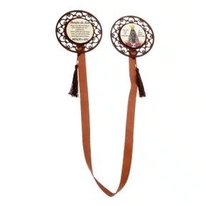 Escapulário de Porta Redondo Nossa Senhora Aparecida - Marrom