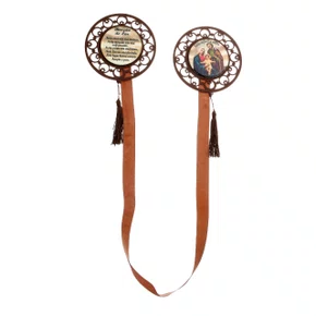 Escapulário de Porta Redondo Sagrada Família - Marrom