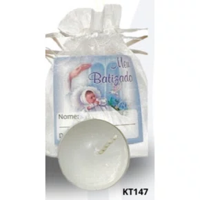 Kit Batismo: TAG + Vela Rechaud - Azul