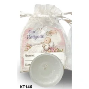 Kit Batismo: TAG + Vela Rechaud - Rosa