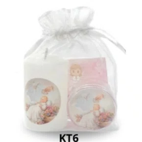 Kit Batismo: Vela Votiva + Porta Terço + Dezena - KT6