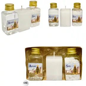Kit Devoção: Água + Sal + Vela