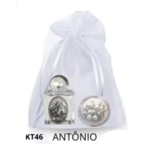 Kit Porta Água Benta + Porta Terço + Dezena - Antônio
