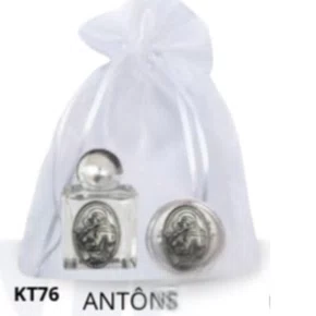 Kit Porta Água Benta + Porta Terço + Dezena - Antônio