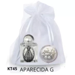 Kit Porta Água Benta + Porta Terço + Dezena - Aparecida G