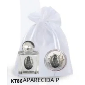 Kit Porta Água Benta + Porta Terço + Dezena - Aparecida P