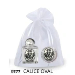 Kit Porta Água Benta + Porta Terço + Dezena - Calice Oval