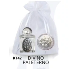 Kit Porta Água Benta + Porta Terço + Dezena - Divino Pai Eterno