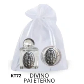 Kit Porta Água Benta + Porta Terço + Dezena - Divino Pai Eterno