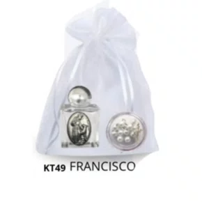 Kit Porta Água Benta + Porta Terço + Dezena - Francisco