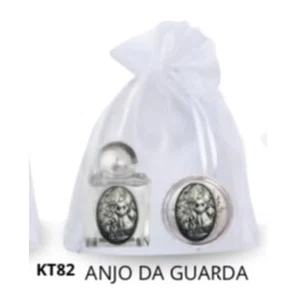 Kit Porta Água Benta + Porta Terço + Dezena - KT82 Anjo da Guarda