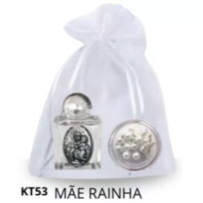 Kit Porta Água Benta + Porta Terço + Dezena - Mãe Rainha