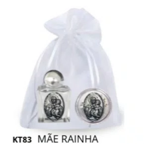 Kit Porta Água Benta + Porta Terço + Dezena - Mãe Rainha