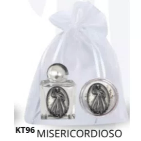 Kit Porta Água Benta + Porta Terço + Dezena - Misericordioso