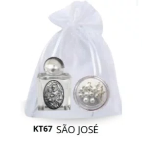 Kit Porta Água Benta + Porta Terço + Dezena - São José