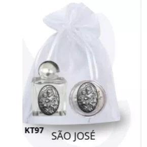 Kit Porta Água Benta + Porta Terço + Dezena - São José