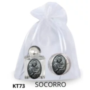 Kit Porta Água Benta + Porta Terço + Dezena - Socorro
