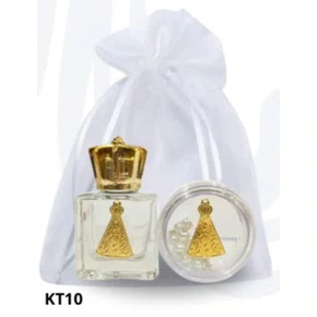 Kit Porta Água Coroinha + Porta Terço + Dezena - KT10