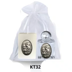 Kit Vela Quadrada Santos + Porta Água Benta - KT32