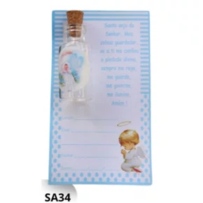 Lembrança Santo Anjo: TAG + Frasco 7ml - Azul