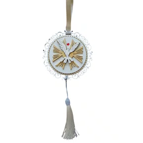 Mandala Estilizada Com Strass Divino Espírito Santo - Branco