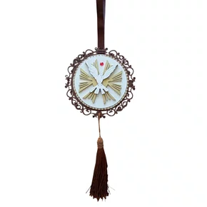 Mandala Estilizada Com Strass Divino Espírito Santo - Marrom