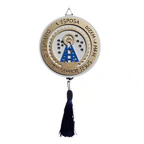 Mandala Estilizada Com Strass Nossa Senhora Aparecida - Branco