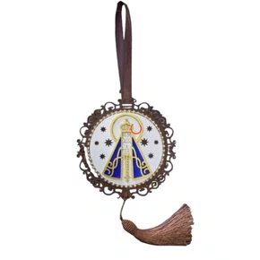 Mandala Estilizada Com Strass Nossa Senhora Aparecida - Cor: Marrom