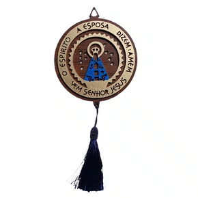 Mandala Estilizada Com Strass Nossa Senhora Aparecida - Marrom