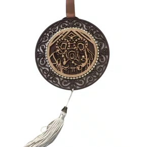 Mandala Estilizada Com Strass Sagrada Familia  - Marrom