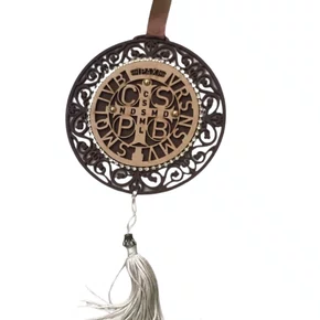 Mandala Estilizada Com Strass São Bento 1 - Marrom