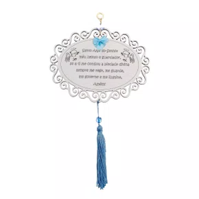 Mandala Oval Anjo da Guarda - Azul