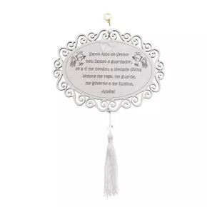 Mandala Oval Anjo da Guarda - Branco