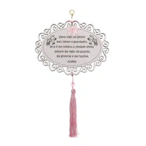 Mandala Oval Anjo da Guarda - Rosa