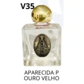 Porta água Benta Aparecida P Ouro Velho Vidro P - 10ml