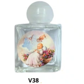 Porta Água Benta Batismo 10ml - Rosa