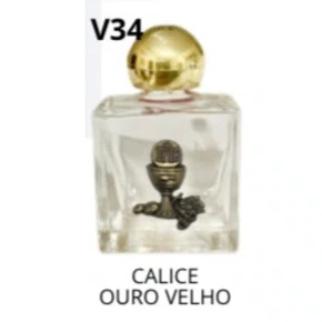 Porta água Benta Calice Ouro Velho Vidro P - 10ml